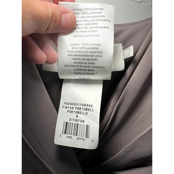 Davids Bridal crinkle chiffon‎ spaghetti strap wrap bridesmaid dress womens 6 - Picture 8 of 13